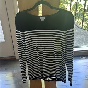 Chico's Monochrome Striped Knit Top